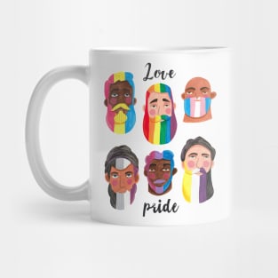 Gay pride rainbow gender flags beard men Mug